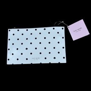 Kate Spade Black Spade Dot Pencil Pouch NWT